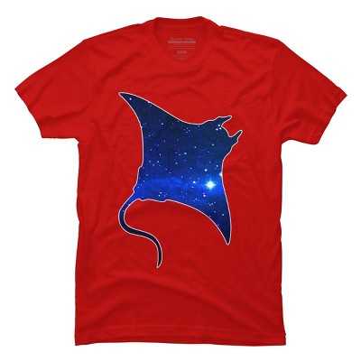 Men's Design By Humans Space Manta Ray By Shrenk T-Shirt
