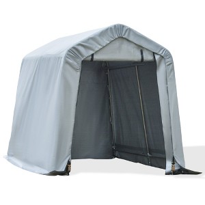 MOEPISY 6ft x 8ft Carport Portable Garage, Heavy Duty Storage Tent, Patio Storage Shelter w/ Anti-UV PE Cover - 1 of 4