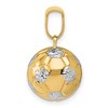 Black Bow Jewelry 14k Yellow Gold & White Rhodium 3D Hollow Soccer Ball Pendant, 13mm - 2 of 4