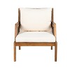Christopher Knight Home Grania Patio Rattan and Acacia Wood Club Chair with Cushion, Brown/Cream - 4 of 4