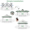 Tangkula 13'x13' Outdoor Patio Pop Up Canopy Tent Sun Protection w/ Wheeled Bag Green & Grey - 4 of 4