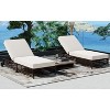PAGED Patio Chaise Lounge with 5-Position Backrest,Outdoor Lounge Chairs with Cushion and Wheels for Poolside,Backyard - 2 of 4