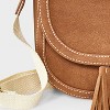 Girls' Faux Suede Saddle Crossbody Bag - art class™ Brown - 4 of 4
