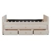 HomeRoots Beige Tufted Velvet Upholstered Twin Day Bed With Trundle And Drawers - 4 of 4