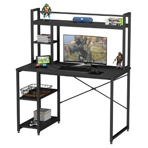 Bestier 47 Inch Computer Desk with Hutch and Adjustable Storage Bookshelf, 55” Tall Simple Home Office Desk with Hutch, Workstation with Shelves - 1 of 4