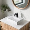 Aquaterior Wall Mount Ceramic Sink w/ Modern 1 Hole Bathroom Square Faucet ORB - 3 of 4