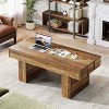 Tribesigns 47.2'' Farmhouse Coffee Table, Wood Center Table with Slat Top & Sturdy Base, Rectangle Cocktail Table for Living Room, Apartment, Brown - 2 of 4