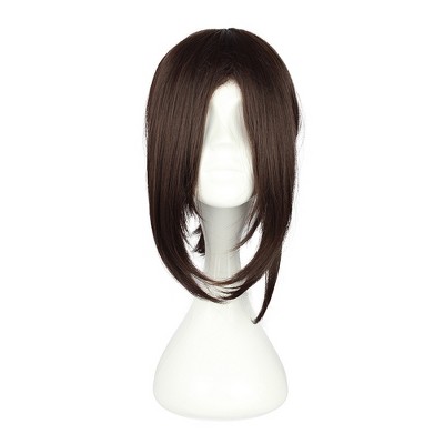 Unique Bargains Women's Halloween Wigs 15" with Wig Cap Deep Brown