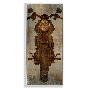 Stupell Industries Motorcycle Silhouette Rustic Pattern, 10" x 24" - 1 of 4