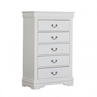 Sapphtopaz Modern Tall Dresser with 5 Drawers & Bracket Legs Wood Closet Storage with Hanging Drawer Pulls Dovetail Drawer for Bedroom,Entryway