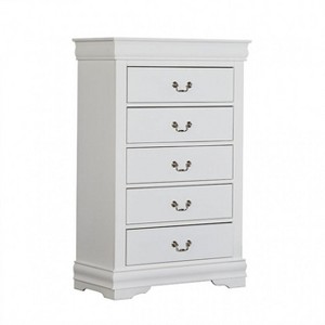Sapphtopaz Modern Tall Dresser with 5 Drawers & Bracket Legs Wood Closet Storage with Hanging Drawer Pulls Dovetail Drawer for Bedroom,Entryway - 1 of 4