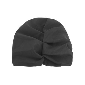 Unique Bargains Polyester Knotted Swimming Caps Black White 1 Pc - 1 of 4