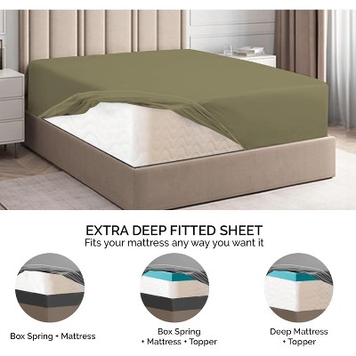 Sage Green Queen Microfiber Deep Pocket Fitted Sheet