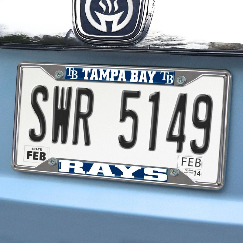 MLB Tampa Bay Rays Stainless Steel License Plate Frame, 2 of 4