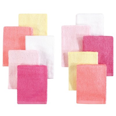 Little Treasure Baby Girl Rayon from Bamboo Luxurious Washcloths, Pink Yellow 10-Pack, One Size