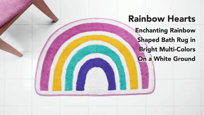 Rainbow Hearts Kids&#39; Bath Rug - Allure Home Creations, 2 of 7, play video