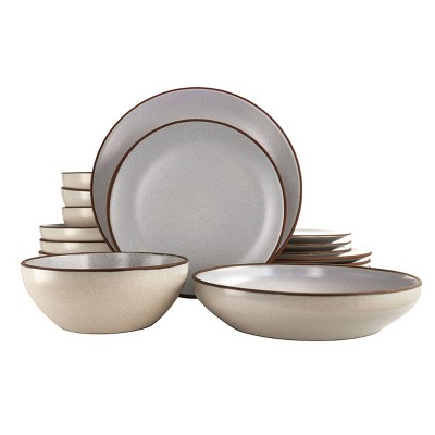 Gibson Elite 16pc Terracotta Contempo Classic Dinnerware Set Light Blue