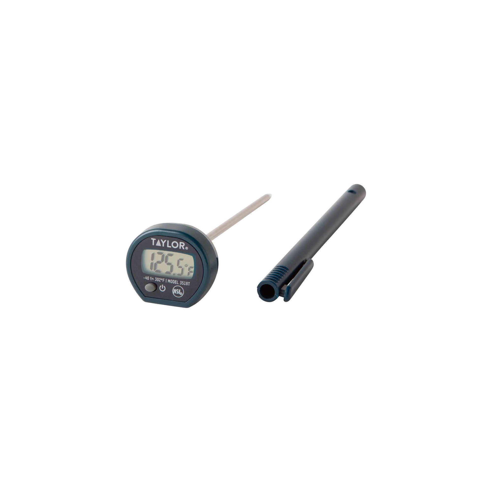 Taylor Digital Instant-Read Pocket Kitchen Meat Cooking Thermometer: Quick Read, Navy Blue, Digital Display, -40 to 302°F