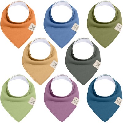 Image of 8pk Organic Baby Bandana Bibs, Baby Drool Bibs for Baby Boy, Girl, Baby Bibs for Infant, Newborn  (Cruise)