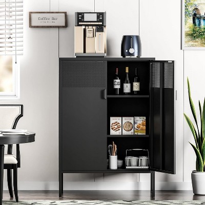 NicBex Steel File Cabinet with Adjustable Laminates, Side Cabinets Shoe Cabinets for office, Entryway