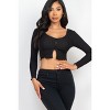 Slickblue Women's Ribbed Long Sleeve Button-Front Top, Cropped Fit, Casual Stretch Style, 10 Color Options, Size S-L - 2 of 4