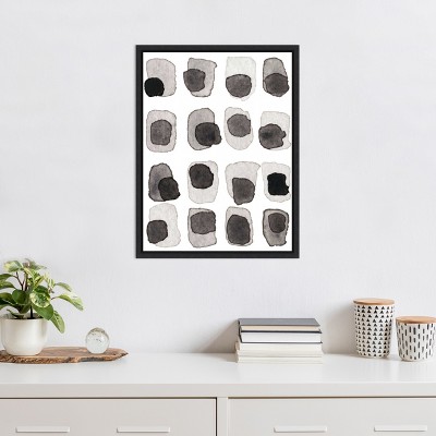 Modern Black and Gray Abstract Canvas Wall Art with Polystyrene Frame