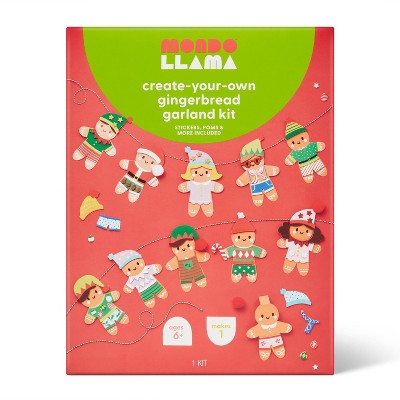 Image of Christmas Craft Gingerbread Characters Garland Kit - Mondo Llama™