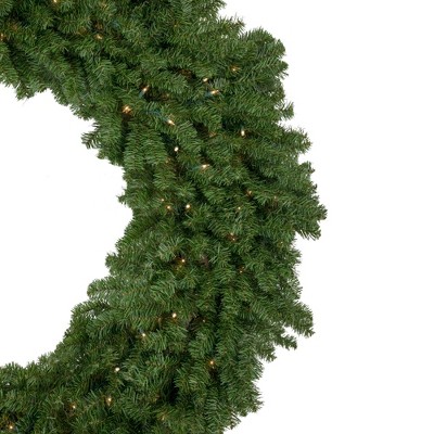 7-Foot Pre-Lit Canadian Pine Artificial Christmas Wreath with Clear Lights