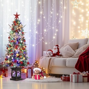 3 Ft Pre-Lit Christmas Tree, Artificial Christmas Trees with Base, Xmas Trees with 78  Lights - 1 of 4