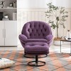 33.78" Tall Upholstered Lazy Chair With Ottoman, Metal Legs And Frame Modern Lounge Accent Chair, Soft Velvet Leisure Sofa Chair - 4 of 4