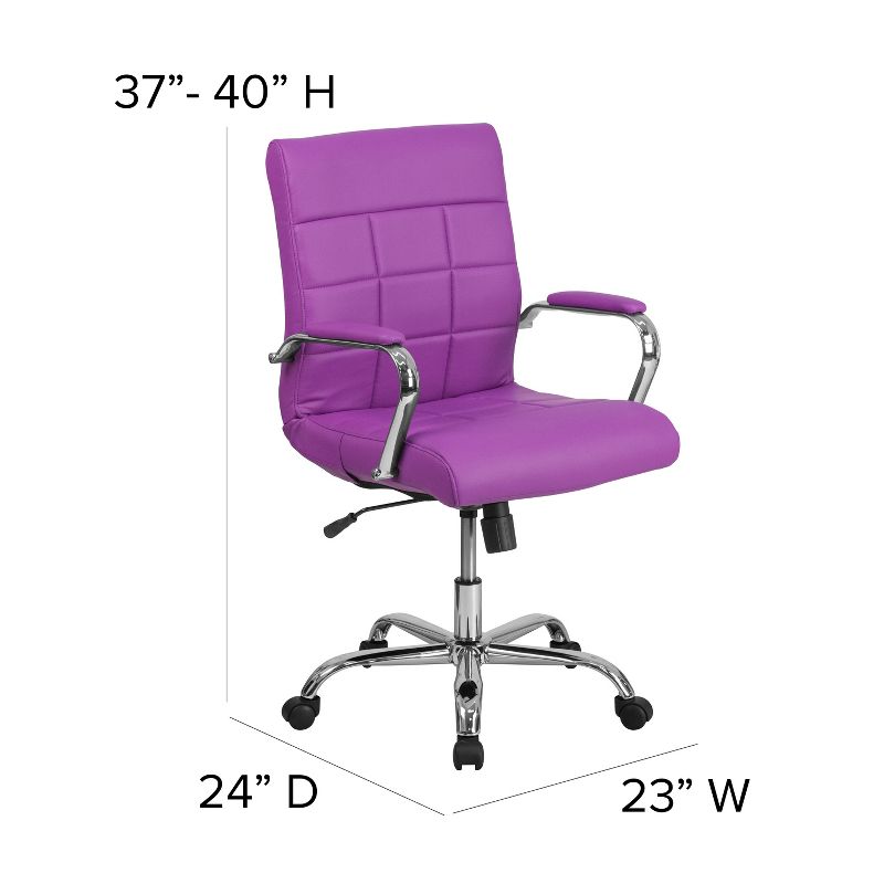 Flash Furniture Mid-Back Vinyl Executive Swivel Office Chair with Chrome Base and Arms, 4 of 12