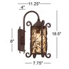 John Timberland Casa Seville Vintage Rustic Outdoor Wall Light Fixture Dark Walnut Scroll 18 1/2" Champagne Hammered Glass for Post Exterior Barn Deck - 4 of 4