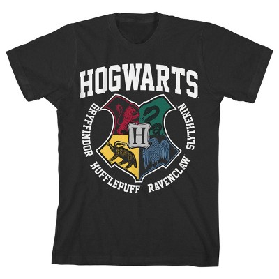 Harry Potter Hogwarts Houses Black T-shirt Toddler Boy To Youth Boy ...