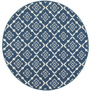 Oriental Weavers Meridian 5703B Navy/ Ivory Indoor/Outdoor Area Rug - 7'10" Round - 1 of 4
