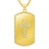 Steeltime 30" stainless steel simulated diamond cross dog tag pendant. Color Options: Silver, Gold, Blue - 2 of 4