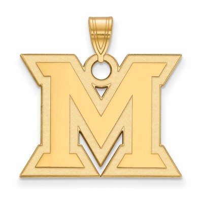 Black Bow Jewelry 14k Yellow Gold Miami Redhawks NCAA Large Pendant