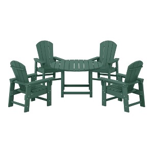 WestinTrends Malibu Kids 5-Piece HDPE Outdoor Patio Round Dining Table and Chairs Set - 1 of 4