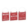 Transpac Metal Embossed Merry Hanging Decor Set of 3 Christmas Home Decorations - 2 of 3