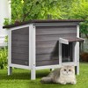 VEVOR Outdoor Cat House Weatherproof, Feral Cat Shelter for Multiple Cats, Outdoor Wooden Cat Rabbit House with All-Round Foam Insulated, Open Roof - 2 of 4