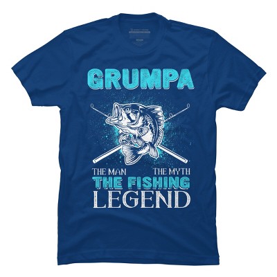 Men's Design By Humans Grumpa Man Myth Fishing Legend By HoangCathrine T-Shirt