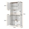 Freestanding storage cabinet, 70.9 inches, with 2 drawers and open shelves, with barn door and microwave bracket, suitable for dining room - 2 of 4