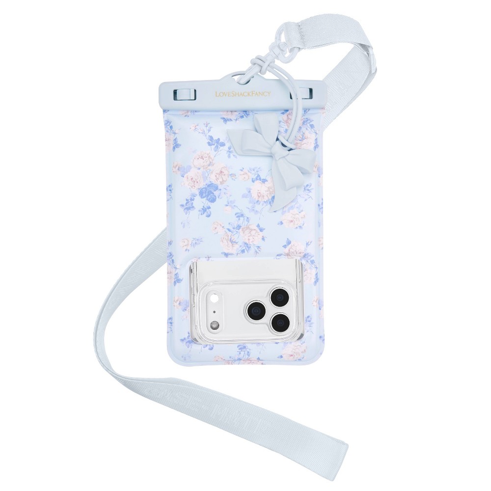 LoveShackFancy x Target – Case-Mate Everblooming Rosettes Waterproof Floating Pouch Whisper Blue
