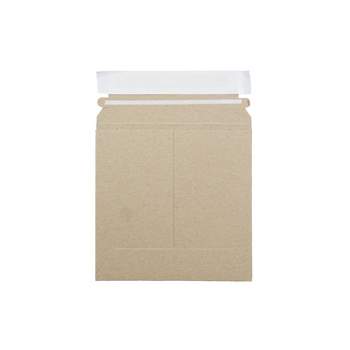 JAM Paper Stay-Flat Photo Mailer Envelopes 6 x 6 Brown Kraft Self-Adhesive Closure 6 Rigid