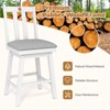 Tangkula 25" Swivel Counter Height Chairs Set of 2 w / Upholstered Seat Rubber Wood Frame - 3 of 4