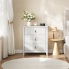 Wood Nightstand Fluted Dresser for Bedroom, 27.5" Wide 3 Drawers Bedside Tables, Modern Storage End Table Living Room, Hallway, Entryway - 4 of 4