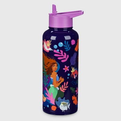 32oz The Little Mermaid Stainless Steel Water Bottle with Built-in Straw - Live Action Movie