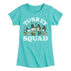 Girls' - Peanuts - Turkey Squad Fitted Short Sleeve Graphic T-Shirt - 1 of 4