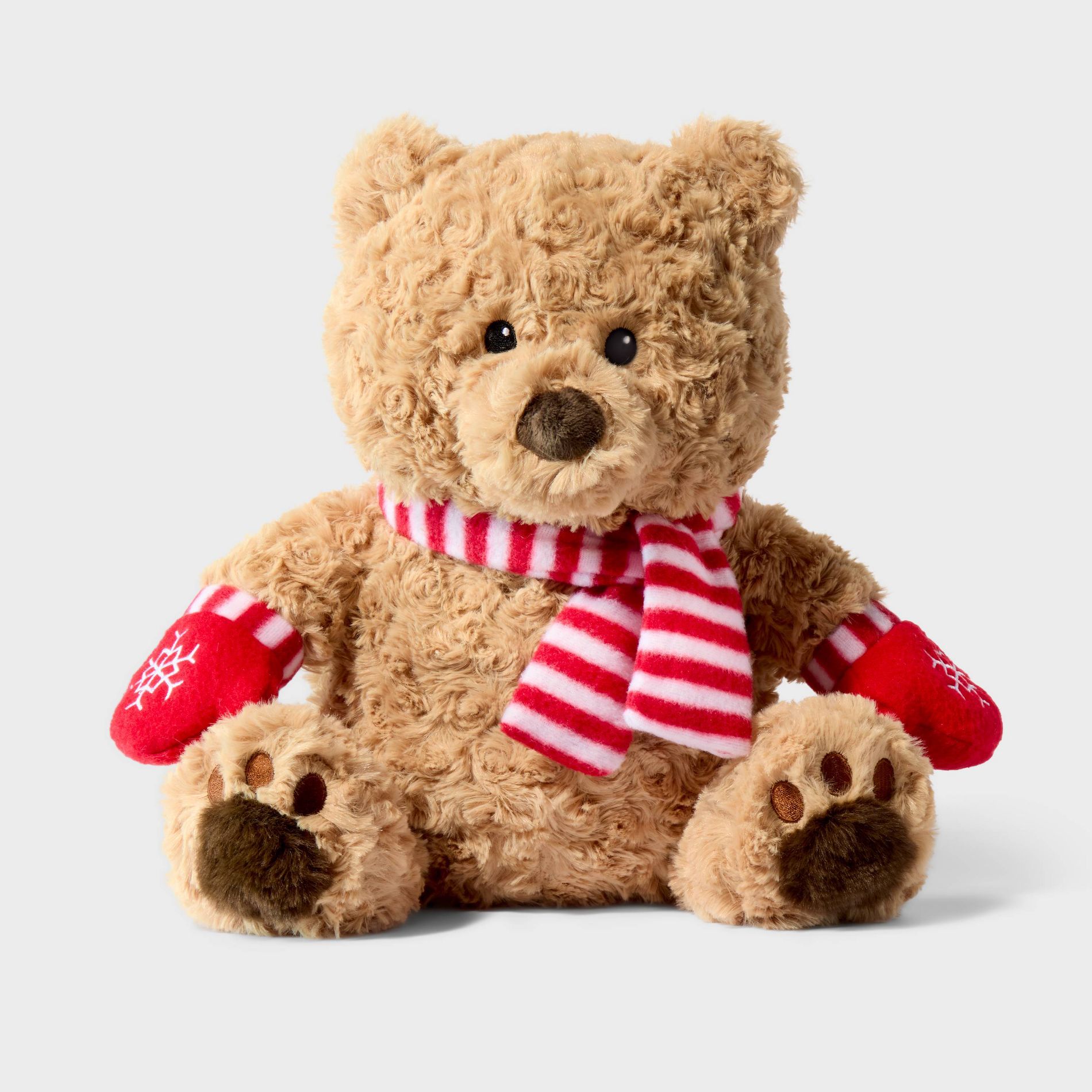 12'' Brown Bear with Scarf and Mittens Stuffed Animal - Gigglescape™