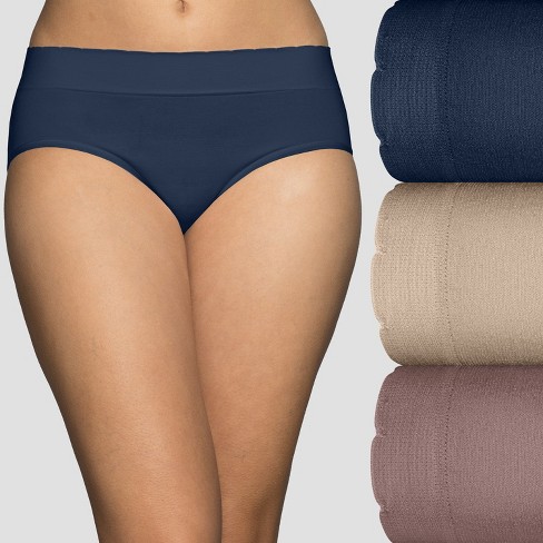 Vanity Fair Womens No Pinch No Show Seamless Hipster 3-pack 18418 -  Navy/damask/chocolate - 5 : Target