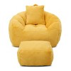 Oversized Bean Bag Chair with Footstool, Big Comfy Floor Sofa for Adults & Kids, Stuffed Lounge Seat for Bedroom or Living Room-The Pop Home - 4 of 4